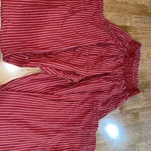 Orange/Red Striped Linen Pants